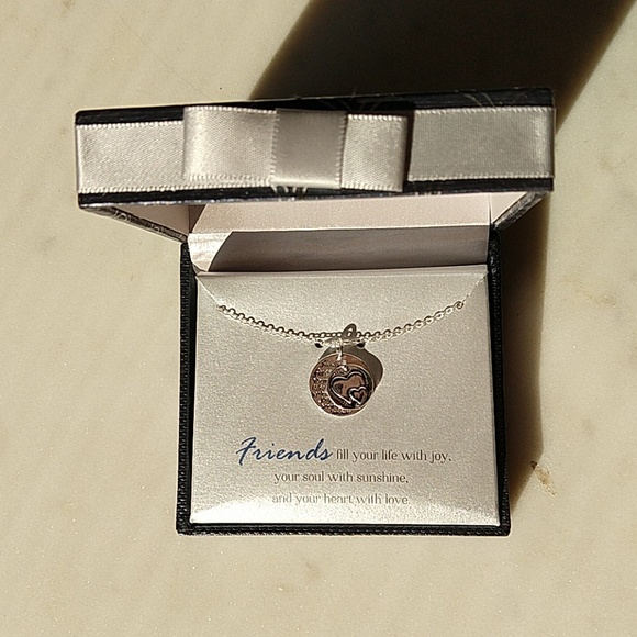 Silver Plated 18" Friends Pendant Necklace - Picture 1 of 3